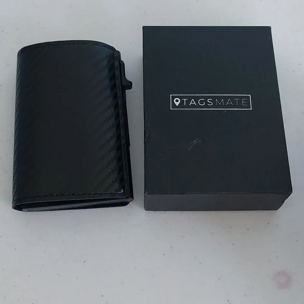 TagsMate Black Smart AirTag Mini Wallet RFID Protected New in Box